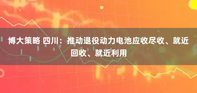 博大策略 四川：推动退役动力电池应收尽收、就近回收、就近利用